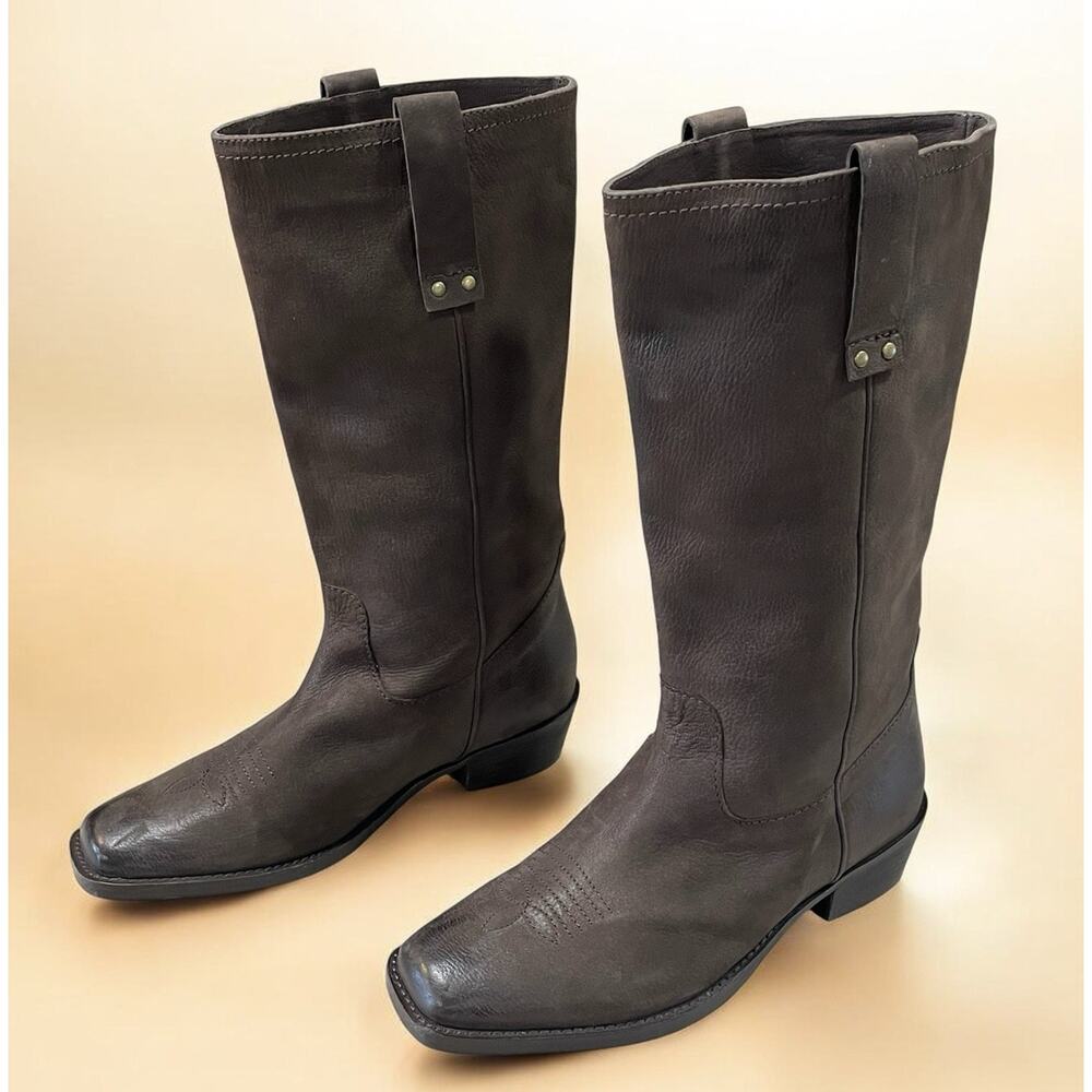 Vintage Foundry Co. ALIZA Women’s Size 7 Brown Nubuck Leather Boots Cowgirl- EUC